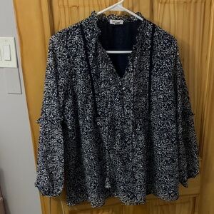 Floral Navy Women's Blouse